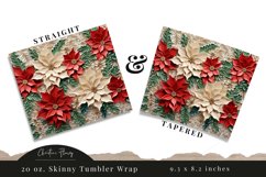 3D Embroidered Christmas Flowers Tumbler Wrap PNG Product Image 3