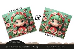 3D Christmas Elf Tumbler Wrap PNG Product Image 3