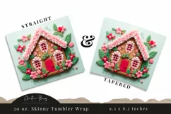 3D Christmas Gingerbread House Tumbler Wrap PNG Product Image 3