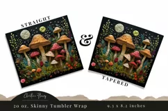 3D Embroidered Mushrooms Tumbler Wrap PNG Product Image 3