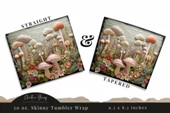 3D Embroidered Mushrooms Tumbler Wrap PNG Product Image 3