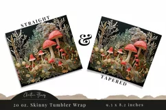 3D Embroidered Mushrooms Tumbler Wrap PNG Product Image 3