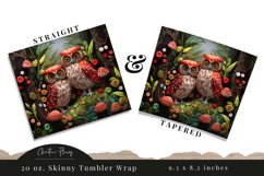 3D Embroidered Owls Tumbler Wrap PNG Product Image 3