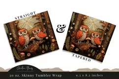 3D Embroidered Owls Tumbler Wrap PNG Product Image 3