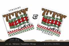 3D Inflated Merry Christmas Tumbler Wrap PNG Product Image 3
