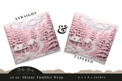 3D Embroidered Pink Winter Tumbler Wrap PNG Product Image 3