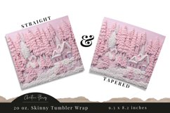 3D Embroidered Pink Winter Tumbler Wrap PNG Product Image 3
