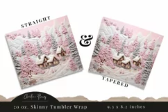 3D Embroidered Pink Winter Tumbler Wrap PNG Product Image 3