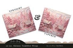 3D Embroidered Pink Winter Tumbler Wrap PNG Product Image 3