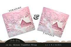 3D Embroidered Pink Winter Tumbler Wrap PNG Product Image 3