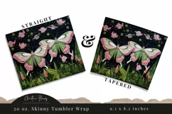 3D Embroidered Green Butterfly Tumbler Wrap PNG Product Image 3