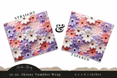 Kawaii 3D Flower Eyes Tumbler Wrap PNG Product Image 3