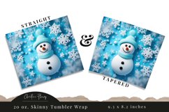 3D Christmas Snowman Tumbler Wrap PNG Product Image 3
