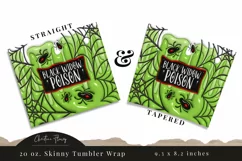 3D Inflated Black Widow Poison Tumbler Wrap PNG Product Image 3