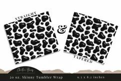 3D Inflated Cow Print Tumbler Wrap PNG Product Image 3