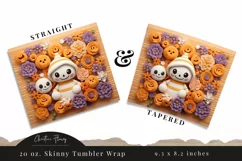 Kawaii 3D Halloween Monster Tumbler Wrap PNG Product Image 3