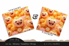 Kawaii 3D Jack O Lantern Tumbler Wrap PNG Product Image 3