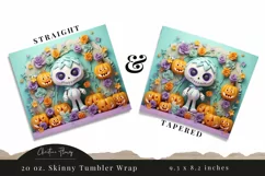 Kawaii 3D Zombie Tumbler Wrap PNG Product Image 3