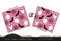 3D Inflated Pink Halloween Tumbler Wrap PNG Product Image 3