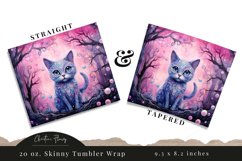 Magical Forest Cat Tumbler Wrap PNG Product Image 3