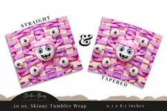 Kawaii 3D Mummy Eyes Tumbler Wrap PNG Product Image 3