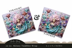 Pastel Purple 3D Mermaid Tumbler Wrap PNG Product Image 3