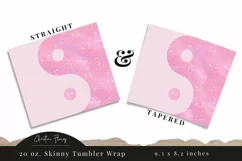 Pink Glitter Yin Yang Tumbler Wrap PNG Product Image 3