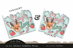 3D Inflated Sleigh All Day Tumbler Wrap PNG Product Image 3