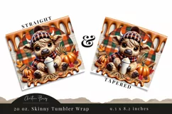 3D Fall Highland Cow Tumbler Wrap PNG | Fall PNG Product Image 3