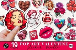 Pop Art Valentine Sticker PNG Bundle Product Image 1