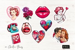 Pop Art Valentine Sticker PNG Bundle Product Image 2