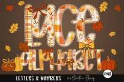 Preppy Floral Fall Lace PNG Alphabet Bundle - 9 Styles Product Image 1