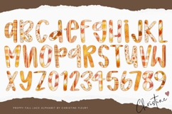 Preppy Floral Fall Lace PNG Alphabet Bundle - 9 Styles Product Image 5