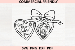 Faith Christian preppy Coquette Heart Locket Nativity SVG Product Image 1