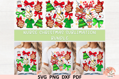 Christmas Preppy Coquette Nurse Png bundle, Health care png Product Image 1