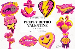 Preppy Retro Valentine Clipart Bundle Product Image 1