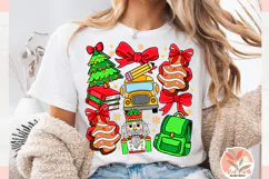 Christmas Preppy school teacher Coquette sublimation PNG SVG Product Image 1