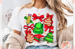 Christmas Preppy school teacher Coquette sublimation PNG SVG Product Image 4