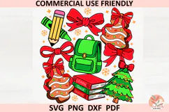 Christmas Preppy school teacher Coquette sublimation PNG SVG Product Image 1