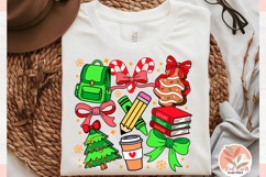 Christmas Preppy school teacher Coquette sublimation PNG SVG Product Image 5
