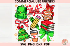 Christmas Preppy school teacher Coquette sublimation PNG SVG Product Image 1