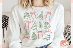 Preppy Christmas Tree coquette Png, Christmas Coquette Bow Product Image 3