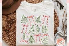 Preppy Christmas Tree coquette Png, Christmas Coquette Bow Product Image 4