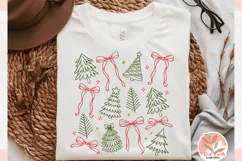 Preppy Christmas Tree coquette Png, Christmas Coquette Bow Product Image 4