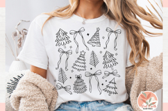 Preppy Christmas Tree coquette Png, Christmas Coquette Bow Product Image 3