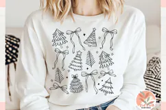 Preppy Christmas Tree coquette Png, Christmas Coquette Bow Product Image 4