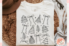Preppy Christmas Tree coquette Png, Christmas Coquette Bow Product Image 5
