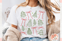Preppy Christmas Tree coquette Png, Christmas Coquette Bow Product Image 5