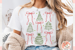 Preppy Christmas Tree coquette Png, Christmas Coquette Bow Product Image 2