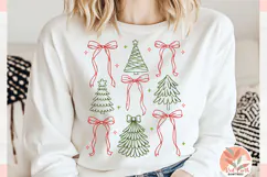 Preppy Christmas Tree coquette Png, Christmas Coquette Bow Product Image 3